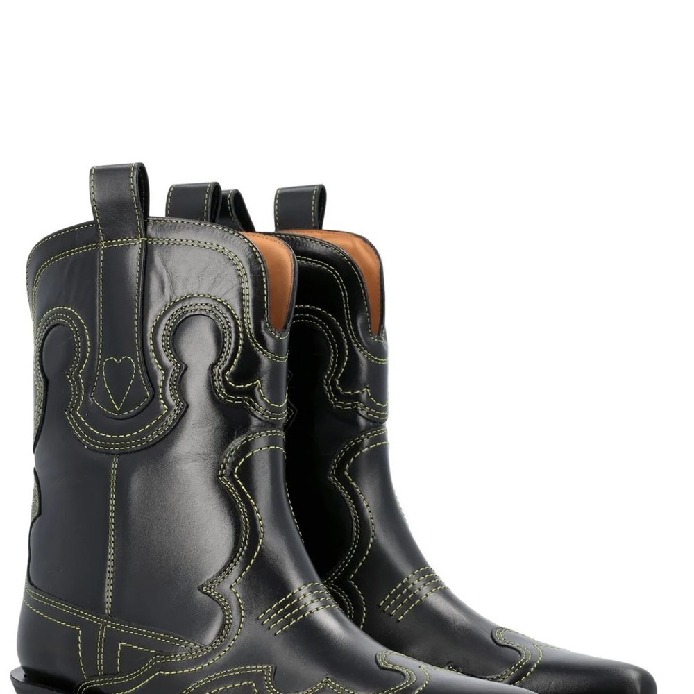 Ganni Pointed Toe Cowboy Boots